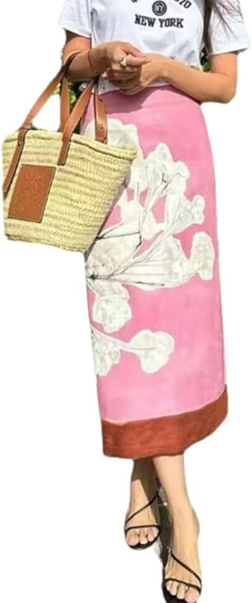 Spring Skirts for Women Long High Waist Print Vintage Casual Vacation Fall Midi Skirt for Women | Amazon (US)