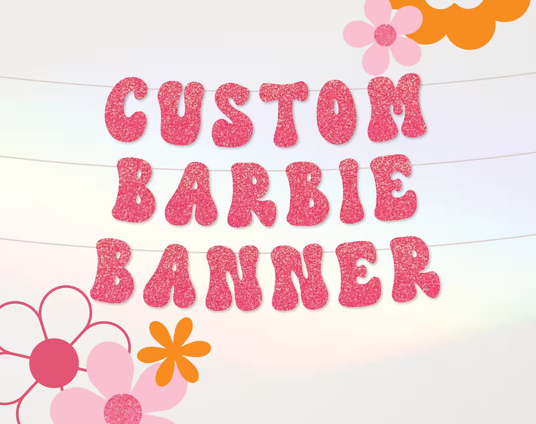 Custom Barbie Party - Lets Go Party - 90's Inspired - Boho Retro Banner Font - Birthday Bachelore... | Etsy (US)
