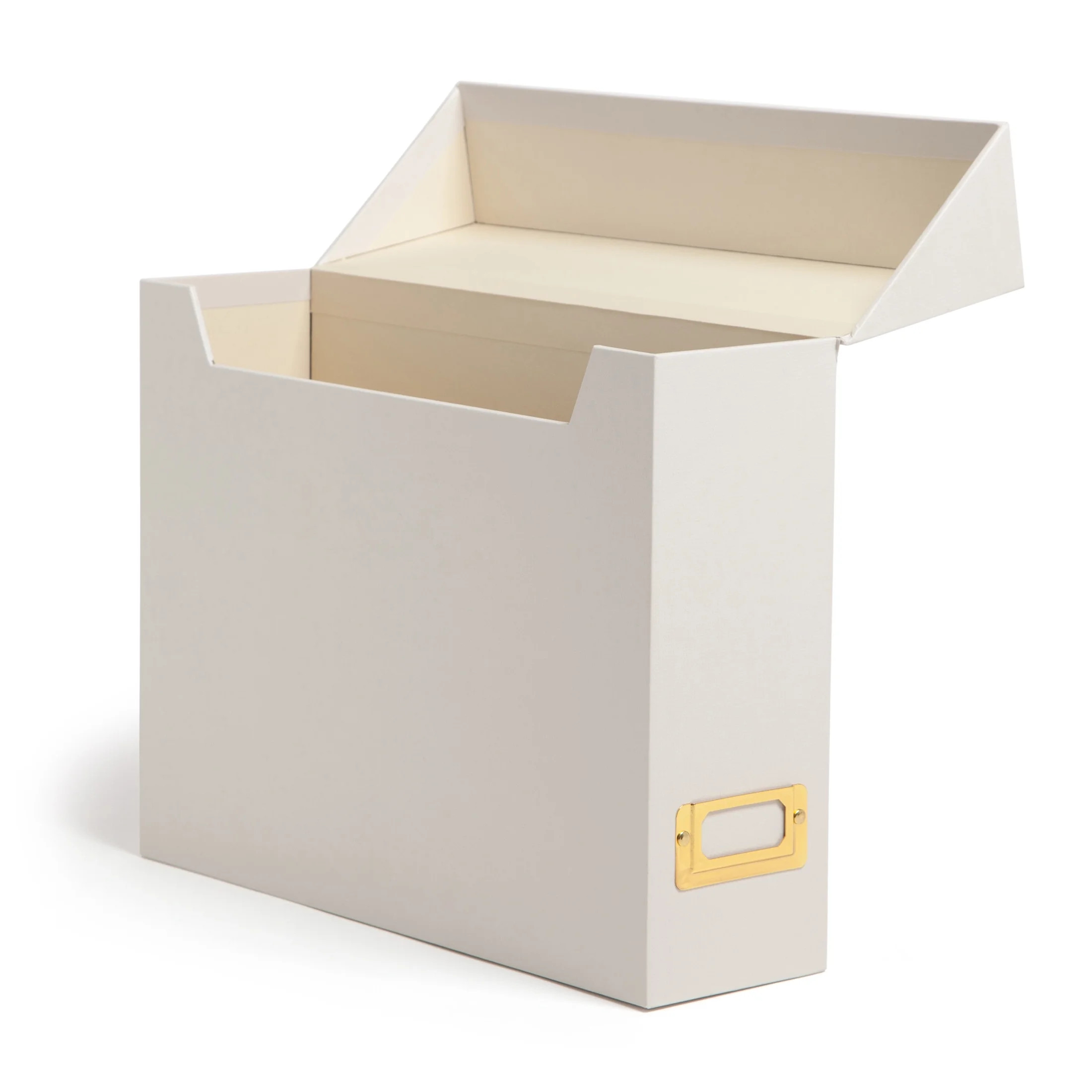 U Brands Flip Top File and Storage File Organizer Box, 9.4 x 3.7 x 13 in., Beige, Freestanding | Walmart (US)