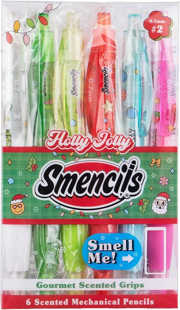 Mechanical Smencils (Holly Jolly) - Patented Gourmet Scented Mechanical Pencils, 6 Count, Medium ... | Amazon (US)