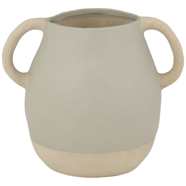 Studio 55D Matte Gray 10 1/2" W Stoneware Decorative Vase with Handles | Walmart (US)