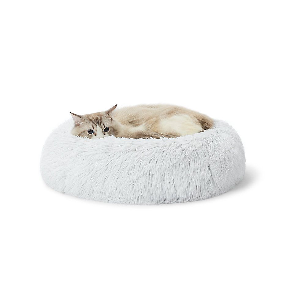Whisker City® White Mohair Fur Donut Cat Bed | PetSmart