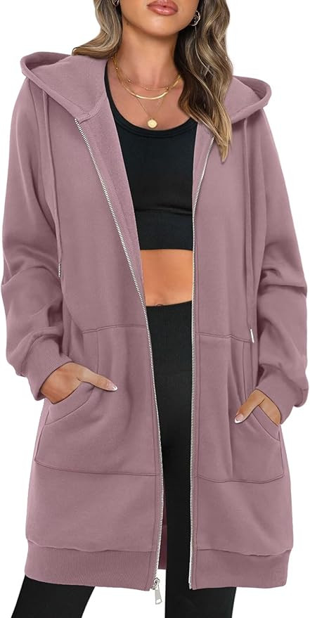 StunShow Women's Zip Up Hoodies Oversized Fleece Long Sleeve Sweatshirts Casual Fall Jacket Coat ... | Amazon (US)