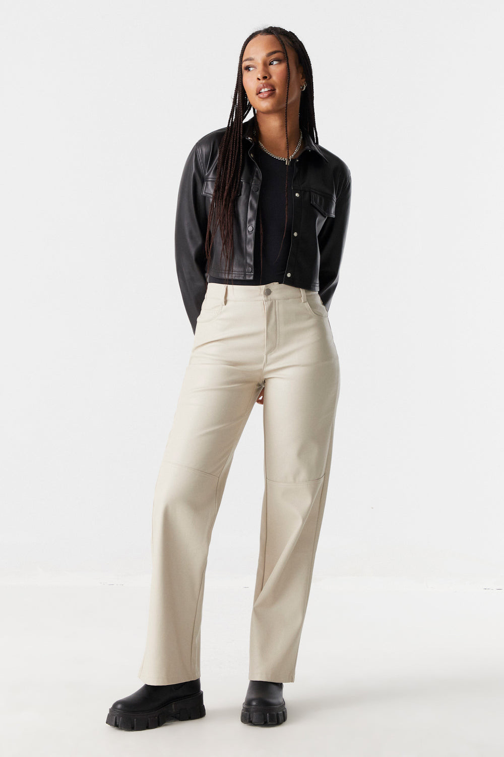 Faux-Leather Wide Leg Pant | Charlotte Russe