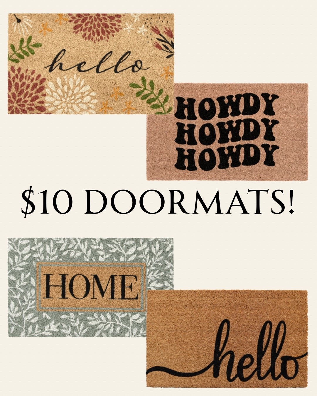Door mats - front porch decor 





Home decor
Walmart home 
Walmart finds 
Patio decor 
Spring home 

#LTKHome #LTKSeasonal #LTKSaleAlert