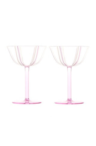 Maison Balzac Grand Soleil Coupes Set Of 2 in Pink - Pink. Size all. | FWRD 