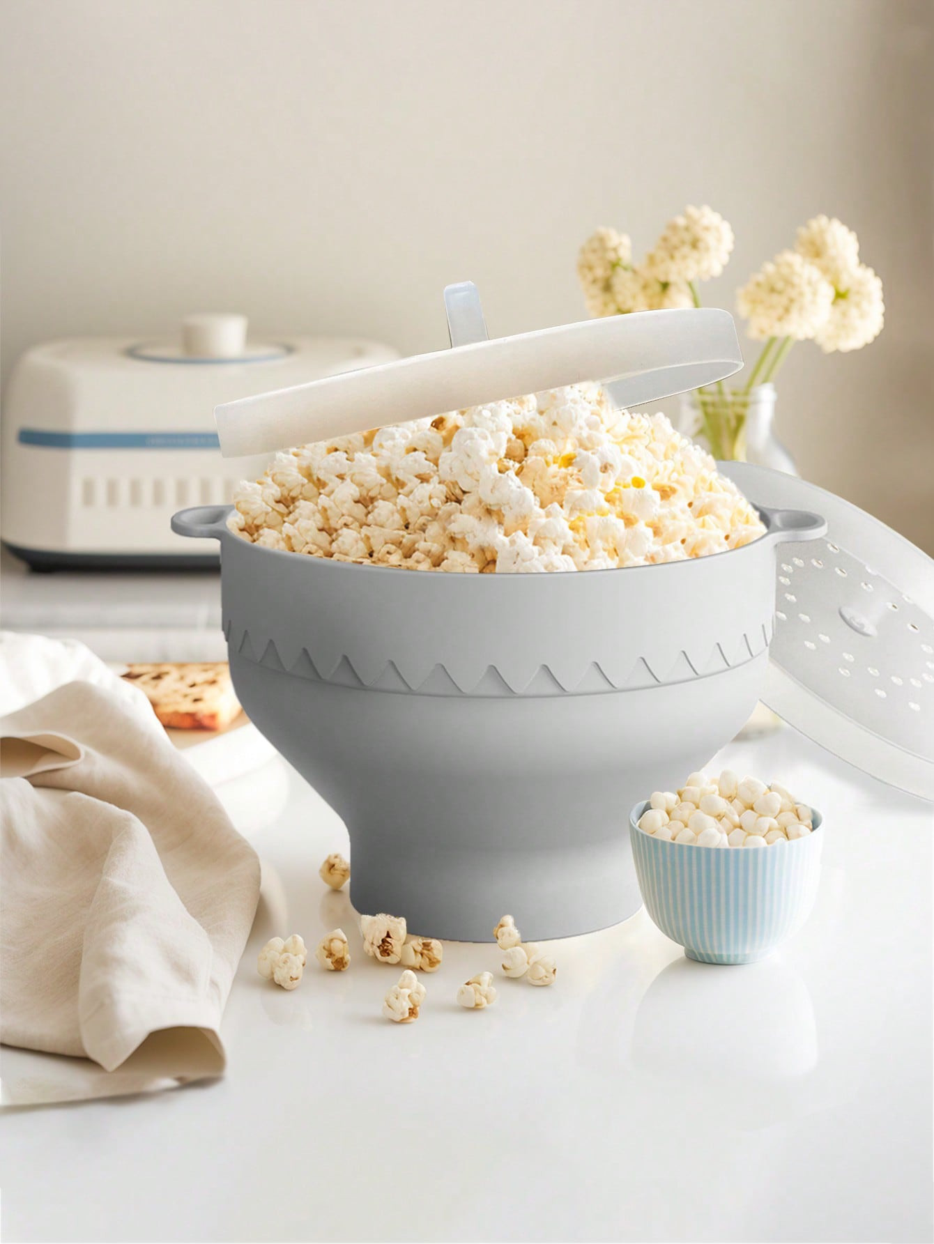 SHEIN Basic living 1 peça Tigela silicone pipoca minimalista cor sólida pipoca para casa | SHEIN