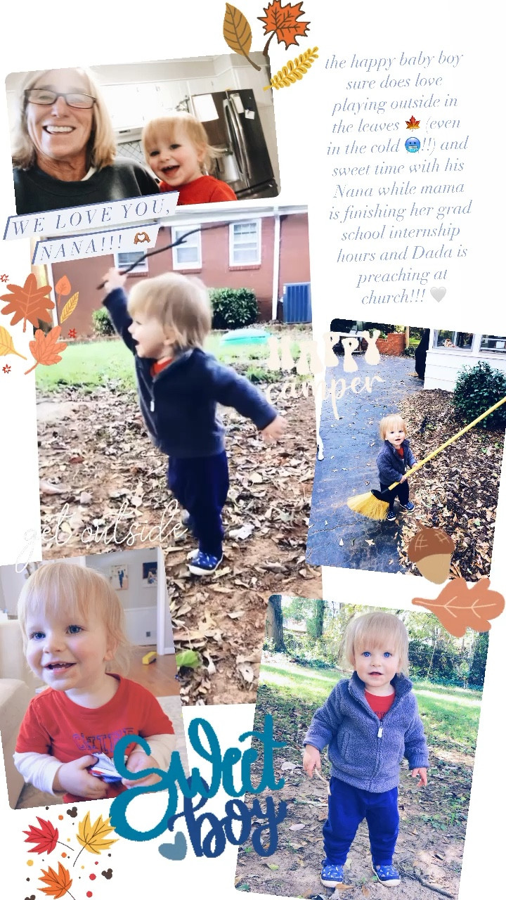 the happy baby boy sure does love playing outside in the leaves 🍁 (even in the cold 🥶!!) and sweet time with his Nana while mama is finishing her grad school internship hours and Dada is preaching at church!!! 🤍

#LTKbaby #LTKhome #LTKfamily