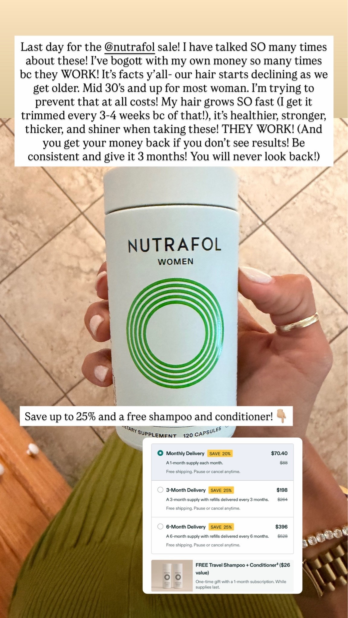 Last day for the @Nutrafol sale!!

#LTKSaleAlert #LTKSeasonal #LTKBeauty