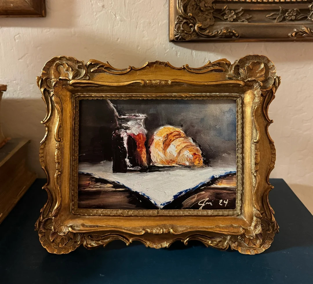 Jamies Fine Art High Definition Print From Original Croissant In Paris Painting Antique Inspired ... | Etsy (US)