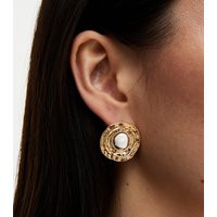 Gold Tone Contrast Centre Oval Studs New Look | New Look (UK)