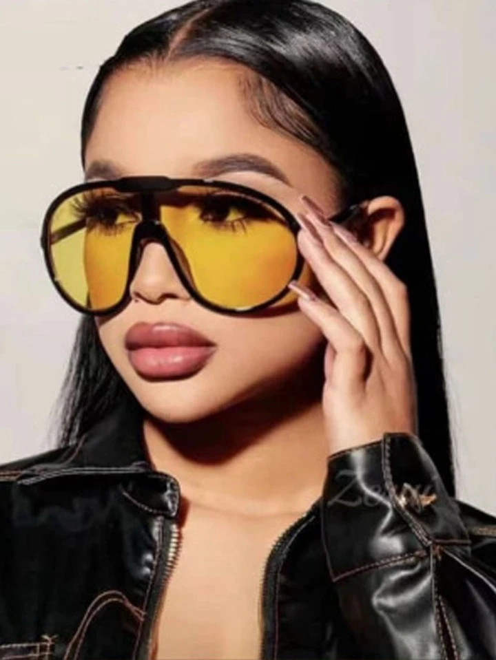 1pc Unisex Oversized Frame Trendy Fashion Glasses Suitable For Outdoor Activities Or Travel Beach... | SHEIN