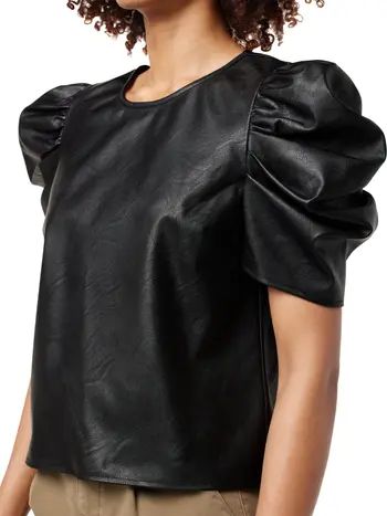 Joe's Kira Puff Sleeve Faux Leather Top | Nordstrom | Nordstrom