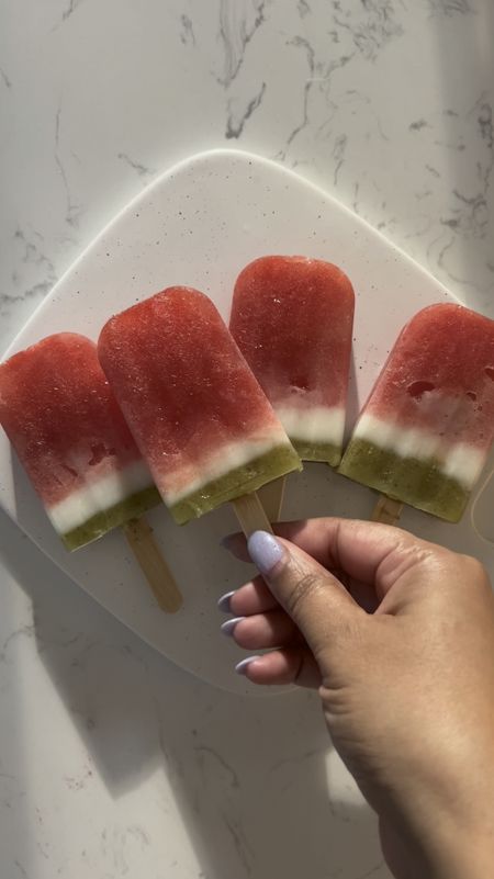 Summer popsicle watermelon treat #popsicle #summertreat #frozentreat #frozendessert #popsiclemold #amazonfind #kulfimold #summer #easydessert 

#LTKHome #LTKFindsUnder50 #LTKFindsUnder100