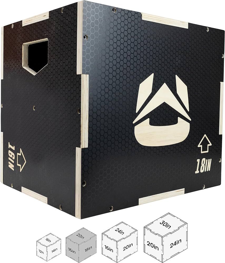 Ultra Fitness Gear Plyo Box - Anti-Slip Wood 3-in-1 Plyometric Jump Box for Training - Squat, Step U | Amazon (US)