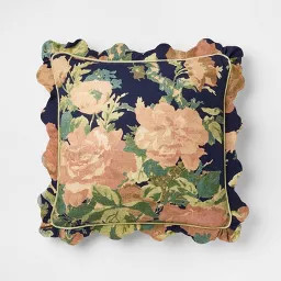 Square Floral Bloom with Scallop Flange Throw Pillow - Threshold™ designed with Studio McGee | Target