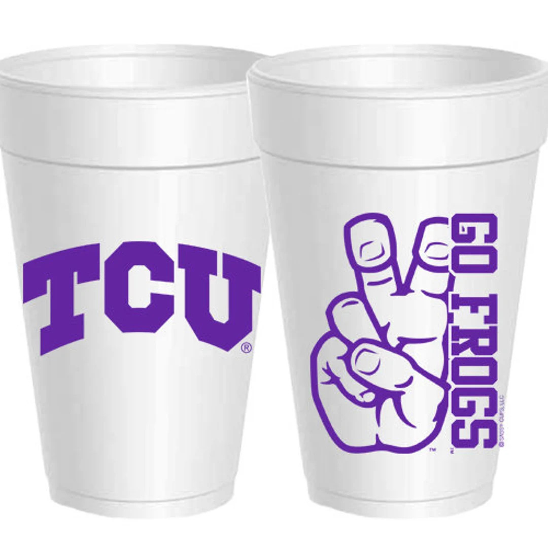 TCU Go Frogs Styrofoam Cups: 10 Pack Ready to Ship - Etsy | Etsy (US)