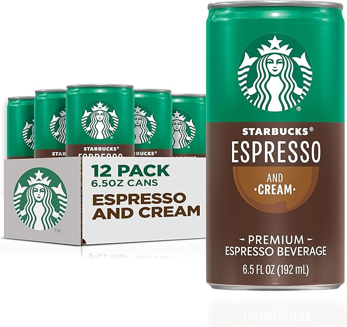 Starbucks - RTD Coffee Espresso And Cream, 6.5oz Cans (12 Pack) (Packaging May Vary) | Amazon (US)