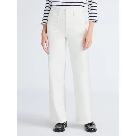 Free Assembly Women s and Women s Plus Wide Leg Jeans with Patch Pockets 30 32 and 34 Inseams Sizes 0-26 Plus | Walmart (US)