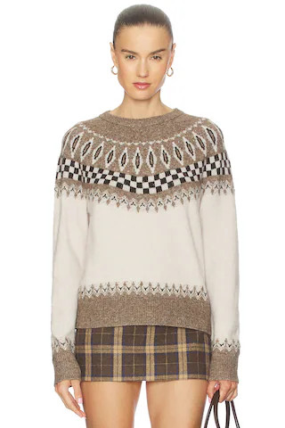 LNA Tali Fair Isle Sweater in Ivory Multi Fair Isle from Revolve.com | Revolve Clothing (Global)