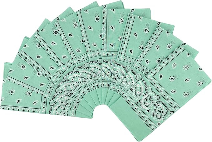 Amazon.com: Vamqor 100% Cotton 10 Pack Fine Bandanas(Mint) : Clothing, Shoes & Jewelry | Amazon (US)