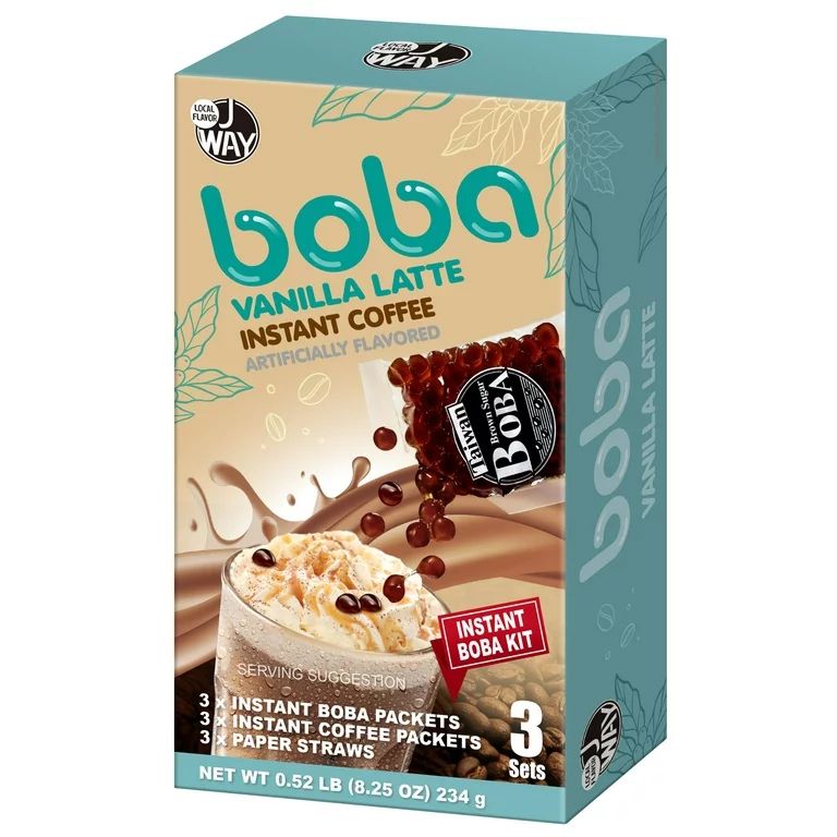 J Way Instant Boba, Vanilla Latte, 3 Drink Kit | Walmart (US)