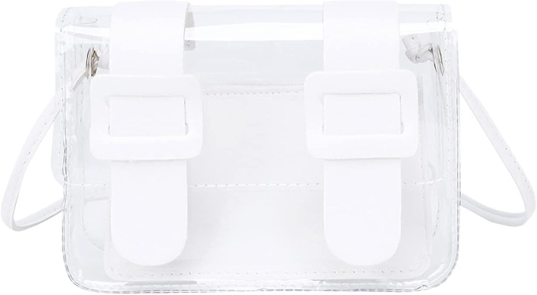 Womens PVC Mini Handbags Clear Cluth Purse Tote Bag Messenger Shoulder | Amazon (US)