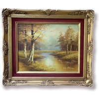 Vintage Gold Ornate Frame Landscape Oil Painting 12x14 | Etsy (US)