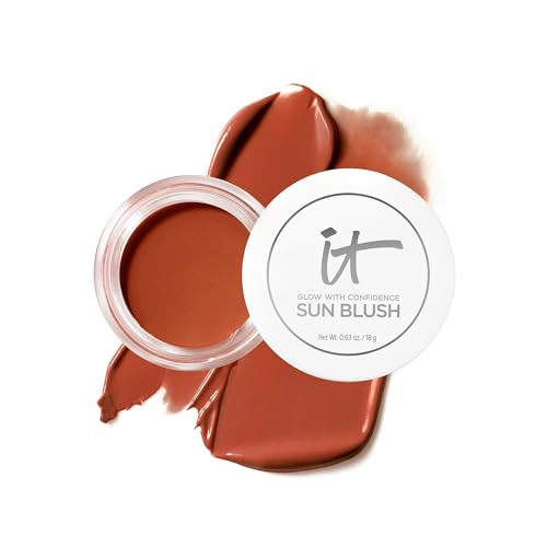 IT Cosmetics Glow with Confidence Sun Cream Blush, Sunray - Blendable & Buildable Blush + Bronzer for a Pop of Sun-Blushed Color - 24HR Hydration with Hyaluronic Acid, Peptides & Vitamin E- 0.63 oz | Amazon (US)