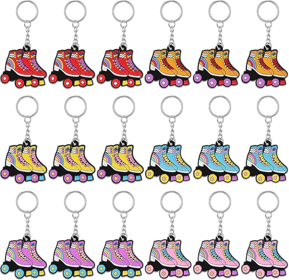 36 Pcs Roller Skate Keychain Skating Party Favors Roller Skating Party Supplies for 80s 90s Rolle... | Amazon (US)
