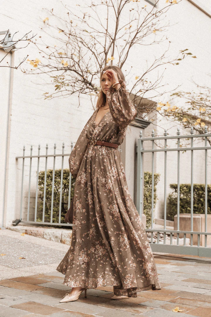 Anisa Maxi Dress - Olive Floral | Petal & Pup (US)