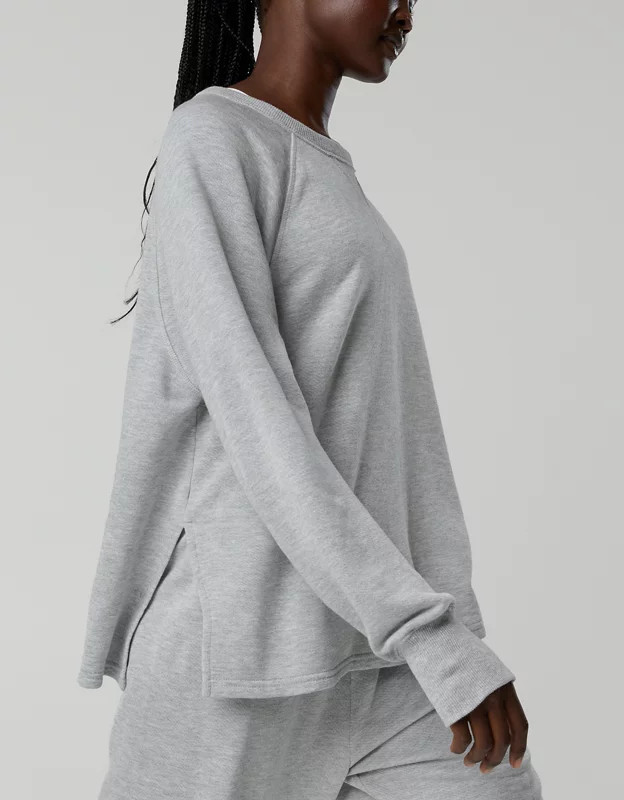 OFFLINE By Aerie Keep It 100 Terry Long Sleeve Crewneck | Aerie