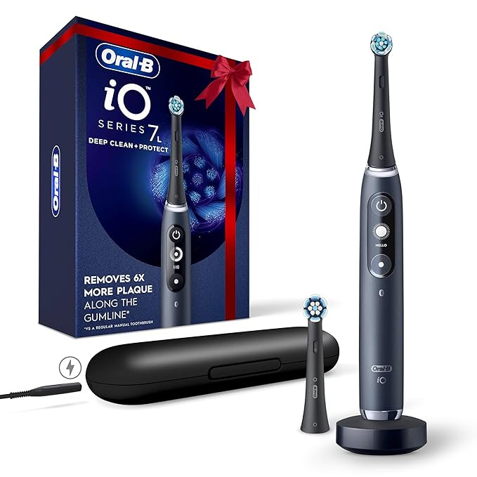Oral-B iO Deep Clean + Protect Rechargeable Electric Toothbrush, Black with a iO Series 7 Toothbr... | Amazon (US)