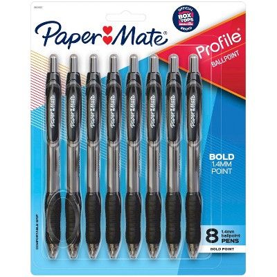 Paper Mate Profile 8pk Ballpoint Pens 1.4mm Bold Tip Black | Target