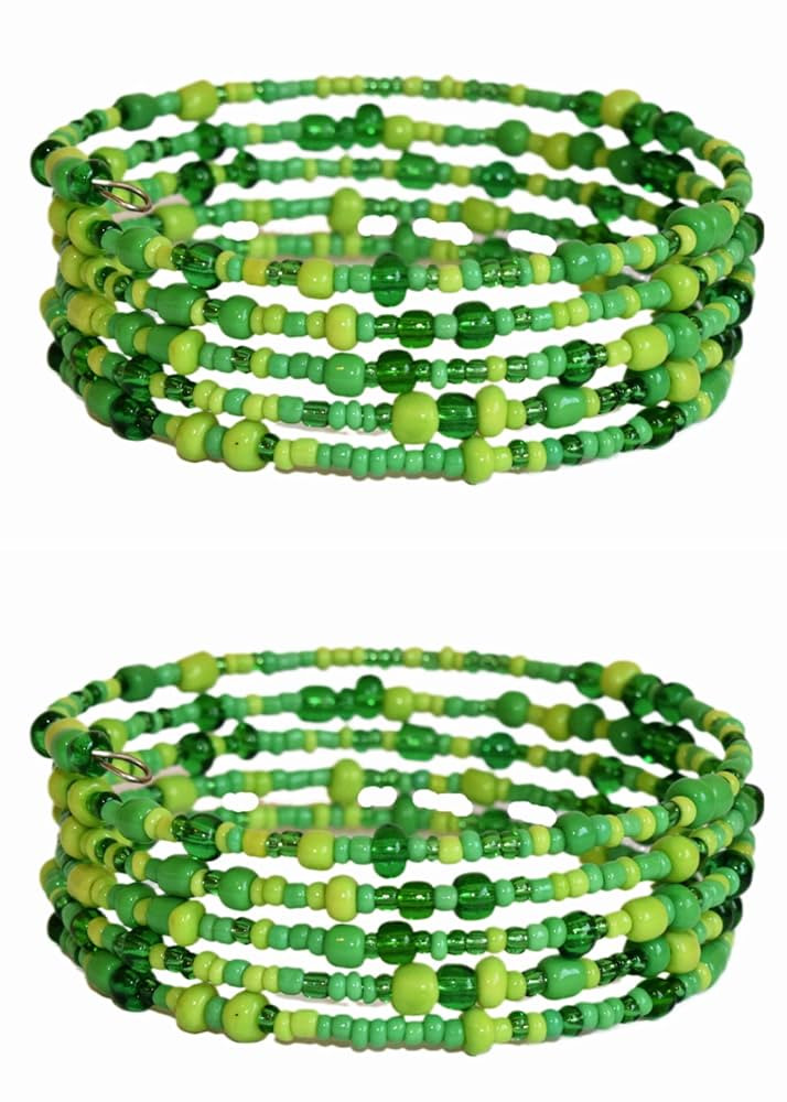 TEMBO AFRICA Set of 2 Handmade Beaded Bracelets for Women 5 loops each 10 loops in total Wrap Bra... | Amazon (US)