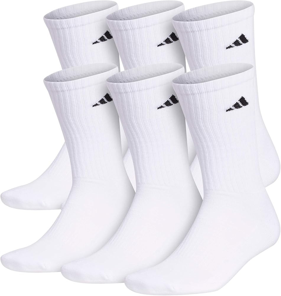 adidas mens Athletic Cushioned Crew Socks (6-pair) | Amazon (US)