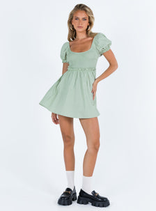 Everyday Sunshine Mini Dress Green | Princess Polly US