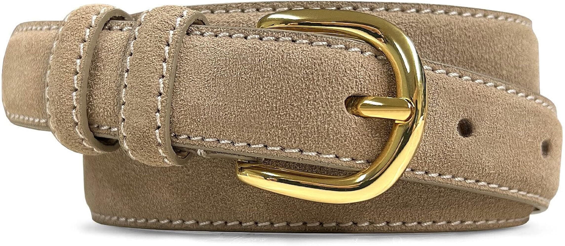 Women's Leather Belt Fashion Genuine Suede Leather Belts For Jeans Dress or Ratchet Belt 1"(25mm)... | Amazon (US)