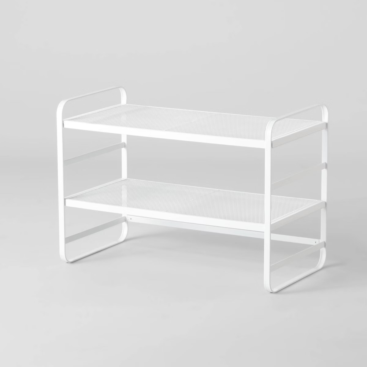 2 Tier Shoe Rack White Metal Mesh - Brightroom\u2122: Adjustable Shelf, Freestanding Shoe Organiz... | Target