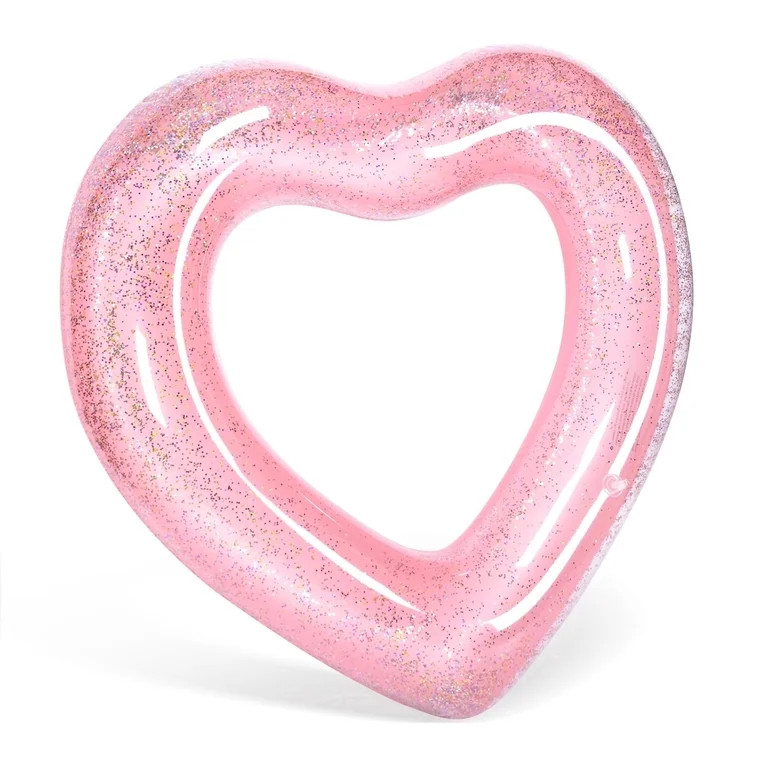 Qoosea Inflatable Pool Floats for Adults, Heart Shaped Swim Ring Swimming Tube Summer Water Fun B... | Walmart (US)