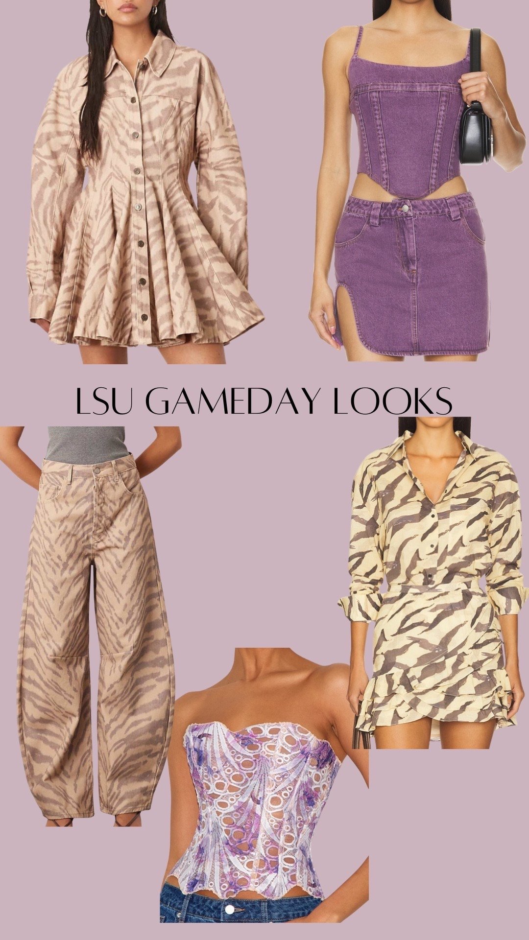 LSU / Tiger Gameday looks #Gameday #LSU #tiger