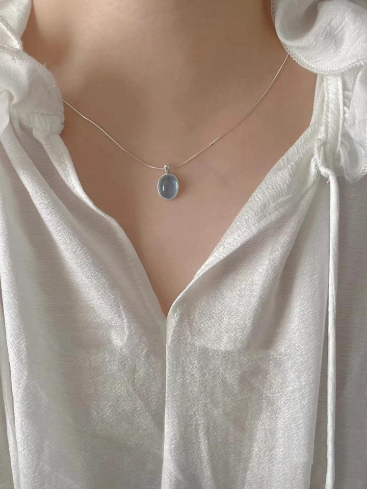Moonstone Oval Charm Necklace | SHEIN
