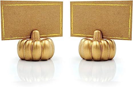 Kate Aspen Fall Decor Mini Gold Pumpkin Place Card Holder (Set of 6), Perfect for Thanksgiving Ta... | Amazon (US)