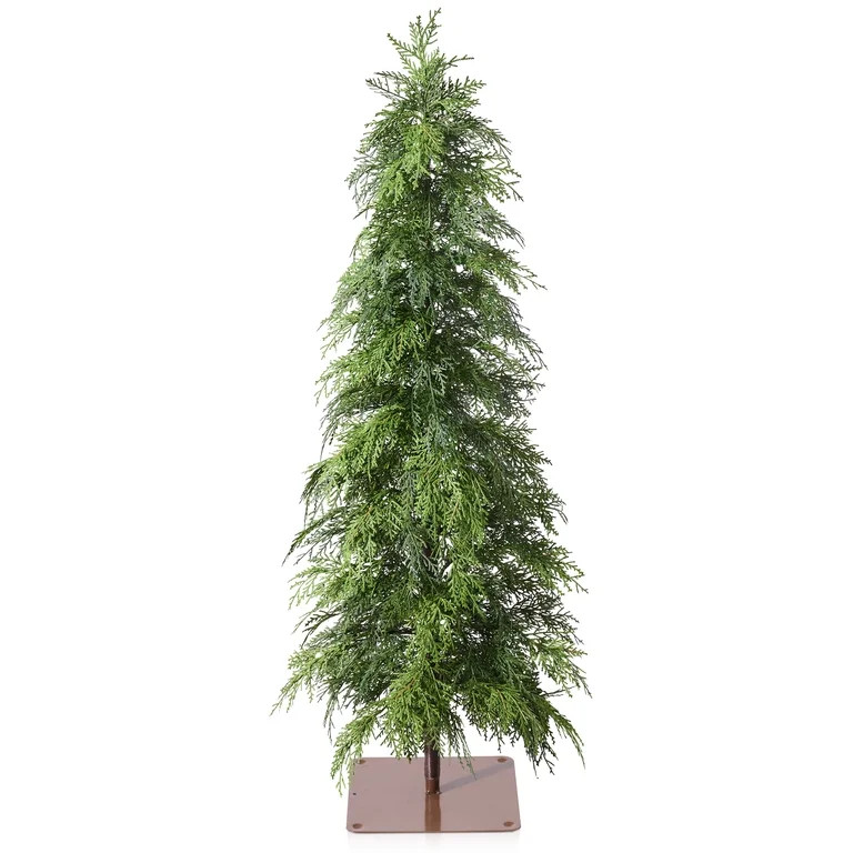 DR.Planzen Artificial Cypress Tree 4FT - Realistic PE Faux Christmas Tree with Stable Iron Base, ... | Walmart (US)