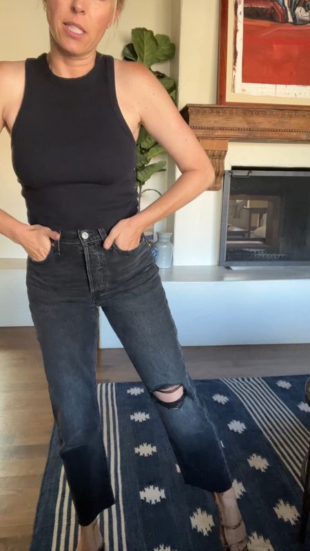 Loving these black wedgie straight Levi jeans for all things Fall and winter. TTS- but if you’re between sizes, go up one as there is little stretch!

#LTKstyletip #LTKSeasonal #LTKover40