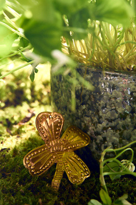 Lucky Clover Embossed Brass Charms, Set of 4 | Anthropologie (US)