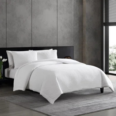 Vera Wang Puckered Texture Cotton White Comforter Set | Wayfair North America