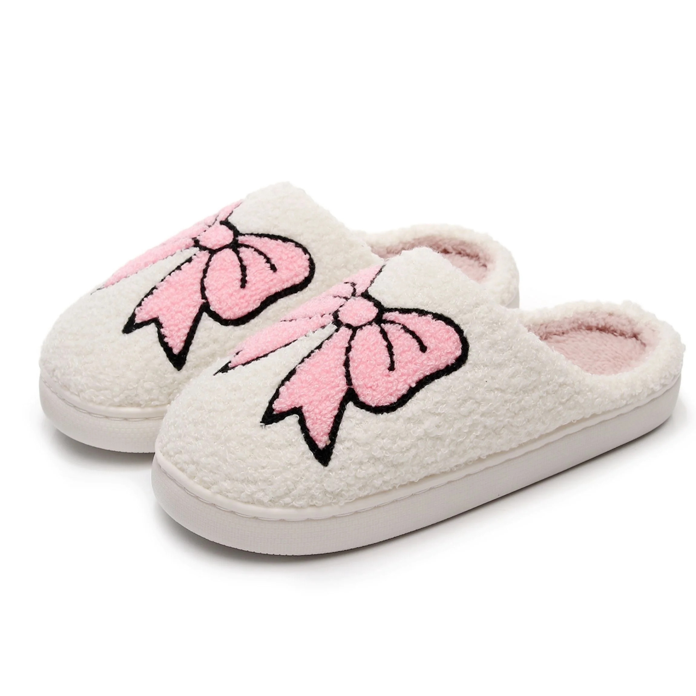 BERANMEY Cute Valentine's Day Slippers for Women Soft Plush Comfy Warm Slip-On Heart Love Couple ... | Walmart (US)