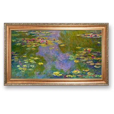 Water Lilies by Claude Monet The World Classic Art Reproductions,Framed Art for HomeDecor,Image Size:30x16 inches Luxurious Gold Embossing Framed Size | Wayfair North America