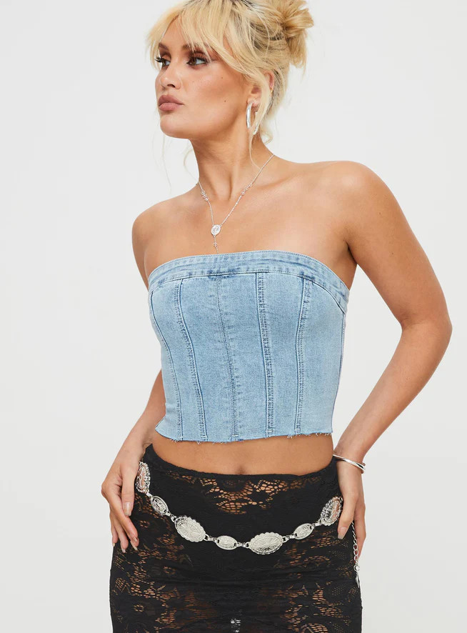 Houser Top Denim | Princess Polly US